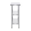 Stainless Steel Food Prep Table, 14 x 24 x 34 Inch Commercial Kitchen Worktable, with 2 Adjustable Undershelf