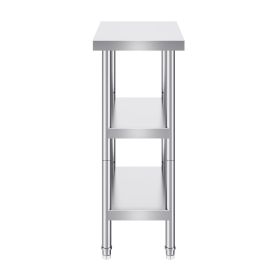Stainless Steel Food Prep Table, 14 x 24 x 34 Inch Commercial Kitchen Worktable, with 2 Adjustable Undershelf