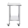 24 x 30 x 40 Inch Stainless Steel Work Table, Commercial Food Prep Worktable with Casters, Heavy Duty Prep Worktable