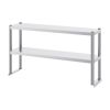 Double Overshelf, Double Tier Stainless Steel Overshelf, 12 x 72 Inch Double Deck Overshelf, Height Adjustable Overshelf Prep Work Table for Kitchen