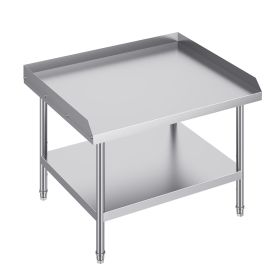 Stainless Steel Work Table, 30 x 36 x 26 Inch Commercial Food Prep Worktable, 3-Sided Backsplash Heavy Duty Prep Worktable