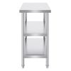 Stainless Steel Food Prep Table, 18 x 36 x 34 Inch Commercial Kitchen Worktable, with 2 Adjustable Undershelf