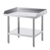 Stainless Steel Work Table, 24 x 28 x 26 Inch Commercial Food Prep Worktable, 3-Sided Backsplash Heavy Duty Prep Worktable