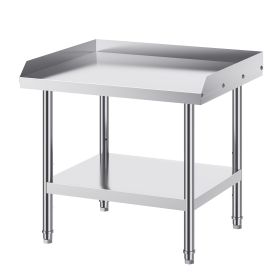 Stainless Steel Work Table, 24 x 28 x 26 Inch Commercial Food Prep Worktable, 3-Sided Backsplash Heavy Duty Prep Worktable