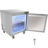 28-inch Stainless Steel Undercounter Refrigerator, 7.4 Cubic Feet, with Fan-Assisted Cooling and Lockable Single Door