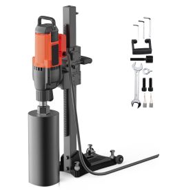 Diamond Core Drilling Machine, 10in Wet Concrete Core Drill Rig with Stand Wheels, 750RPM Speed & 1-1/4" Thread & Lifting Handle