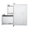 Outdoor Kitchen Drawers 17.8W x 20.2H x 12.2D Inch, Flush Mount Double BBQ Drawers Stainless Steel with Handle