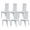 Modern Dining Room Accent Chairs Set of 6, Upholstered Leather Side Chair for Dining Tables