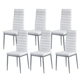 Modern Dining Room Accent Chairs Set of 6, Upholstered Leather Side Chair for Dining Tables