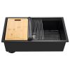30 inch Kitchen Sink Workstation, Undermount Granite Sink, Drop-In Single Bowl Farmhouse Basin with Multiple Accessories