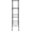 Storage Shelving Unit with Wheels, 4-Tier Adjustable, 700 lbs Capacity, Heavy Duty Garage Shelves Metal Organizer Wire Rack, Black