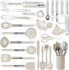Kitchen Utensils Set-Silicone Cooking Utensils-33pcs Non-Stick Silicone Cooking Kitchen Utensils Spatula Set with Holder-Best Kitchen Cookware with St