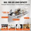 18" x 72" Stainless Steel Shelf, Wall Mounted Floating Shelving with Brackets, 500 lbs Load Capacity Commercial Shelves