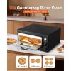 Pizza Oven Electric, 24" Commercial Countertop Pizza Oven, 842 Fahrenheit Max Temp, 4200W Indoor Pizza Maker with Thermometer, Dual Temp Control Knob