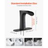 Touchless Bathroom Sink Faucet, Automatic Motion Sensor Waterfall Restroom Toilet Faucet with Hole Cover Plate