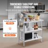 Stainless Steel Food Prep Table, 18 x 36 x 34 Inch Commercial Kitchen Worktable, with 2 Adjustable Undershelf