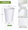 270 Pack 10 oz Disposable Paper Coffee Cup, Drinking Cups for Water, White Paper Hot Coffee Cups, Suitable for Party, Picnic, Travel, and Events