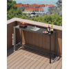 Outdoor Bar Table, 55 x 15 in Patio Bar Table, Waterproof Top & Sturdy Metal Frame, Rectangle Counter Height Dining Tables