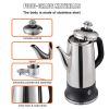 12-Cup Electric Percolator Coffee Pot, 304 Stainless Steel Coffee Percolator with Keep Warm Function & Heat-Resistant Handle, Classic Coffee Maker
