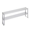 Double Overshelf, Double Tier Stainless Steel Overshelf, 12 x 72 Inch Double Deck Overshelf, Height Adjustable Overshelf Prep Work Table for Kitchen