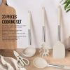 Kitchen Utensils Set-Silicone Cooking Utensils-33pcs Non-Stick Silicone Cooking Kitchen Utensils Spatula Set with Holder-Best Kitchen Cookware with St