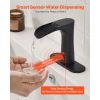Touchless Bathroom Sink Faucet, Automatic Motion Sensor Waterfall Restroom Toilet Faucet with Hole Cover Plate
