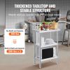 Stainless Steel Food Prep Table, 14 x 24 x 34 Inch Commercial Kitchen Worktable, with 2 Adjustable Undershelf