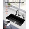 30 inch Kitchen Sink Workstation, Undermount Granite Sink, Drop-In Single Bowl Farmhouse Basin with Multiple Accessories