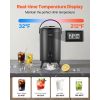 Insulated Beverage Dispenser, 3.2 Gal/12L Stainless Steel Thermal Drink Server with Spigot & Temp Display, Suitable for Hot and Cold Drinks