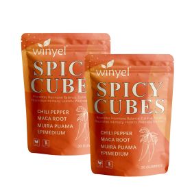 Spicy Cubes, Intimacy Gummies with Chili Pepper, Muira Puama, Maca Root, Epimedium, Helps Promote Hormone Balance, Calmness and Intimacy Wellness (QTY: 2 PCS)