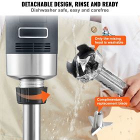Commercial Immersion Blender, 500 Watt Heavy Duty Hand Mixer, Variable Speed Kitchen Stick Mixer with 304 Stainless Steel Blade (Rod Size: 20 inch)