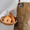 Xemussa Chef Aprons for Men Women with Large Pockets, Cotton Canvas Cross Back Heavy Duty Adjustable Work Apron, Size M to XXL