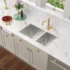 Lordear Undermount Kitchen Sink Double Bowl 18 Gauge Gunmetal Black Stainless Steel Sink