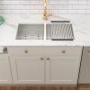 Lordear Undermount Kitchen Sink Double Bowl 18 Gauge Gunmetal Black Stainless Steel Sink